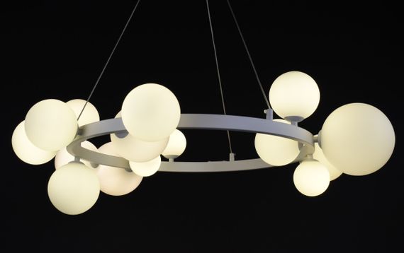 Люстра підвісна на 15 лампочок 27853 Білий 40-130х85х85 см. | Зображення 2