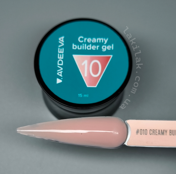 Моделюючий гель AVDEEVA Creamy builder gel №10 (бежевий) 15мл HEMA & TPO FREE