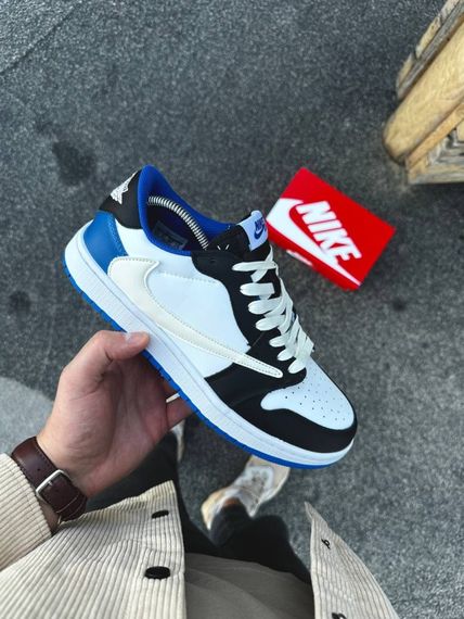 Кросівки Nike Air Jordan 1 Low x Travis Scott (біло-сині) | Зображення 7