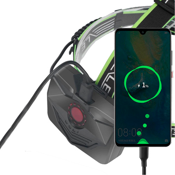 Потужний налобний ліхтар BL-A12-3, P90, Power Bank, АКБ х 18650, zoom, ЗП Type C | Зображення 3