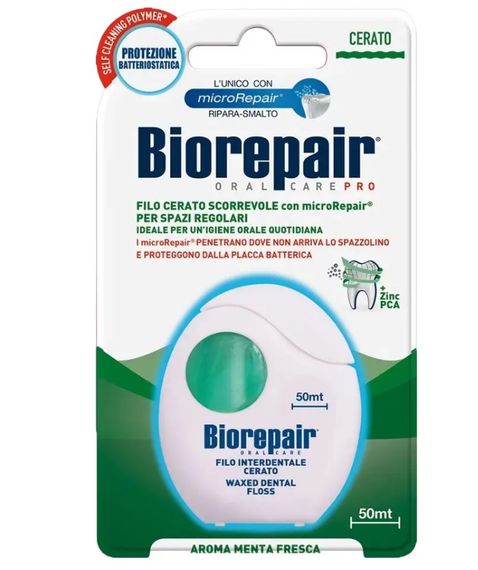 Зубна нитка-флос Biorepair "Щоденний захист" з гідроксиапатитом, 50 м
