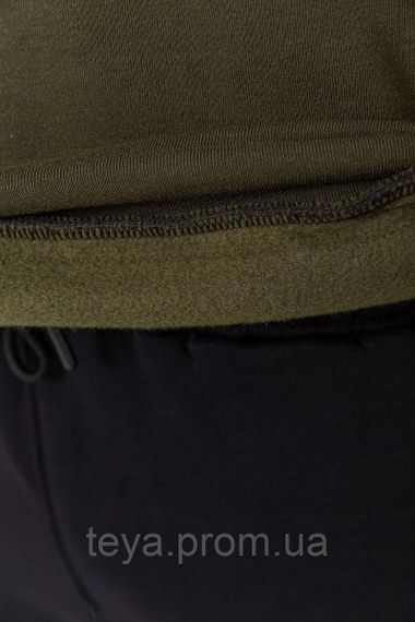 Худі чоловіче на флісі однотонне, колір темно-зелений, розмір XXL FA_008690 | Зображення 4