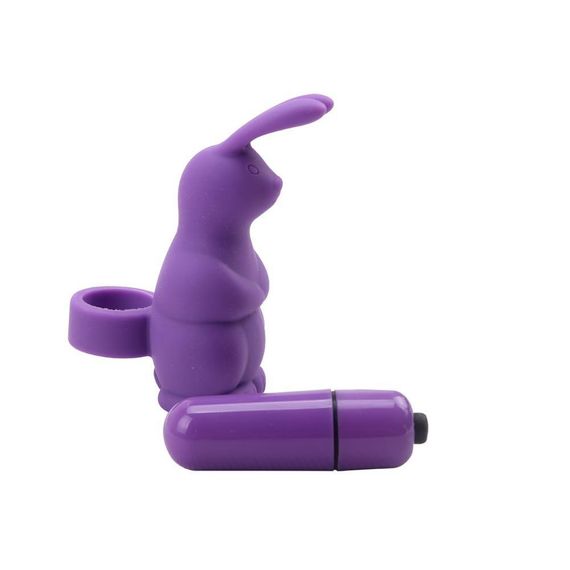 Вібратор на палець кліторальний масажер Chisa Sweeiie Rabbit — знімний, міні, 7 режимів, силікон, фіолетовий | Зображення 1