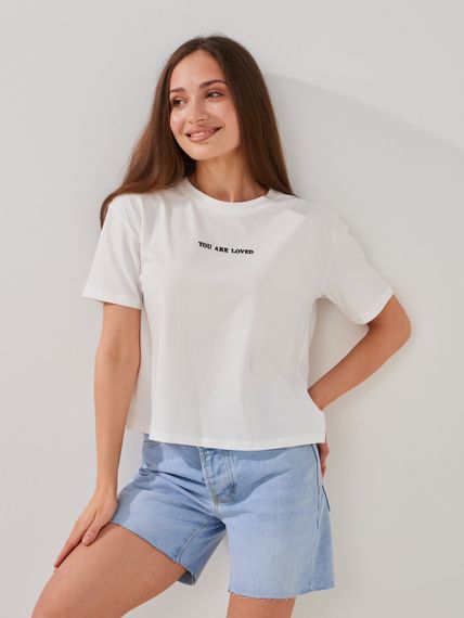 Футболка з принтом жіноча GENUA 806 L Білий shop (2000999512308)