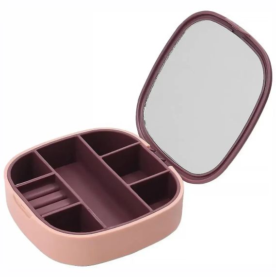 Маленька дорожня скринька для прикрас, міні-органайзер для прикрас із дзеркалом