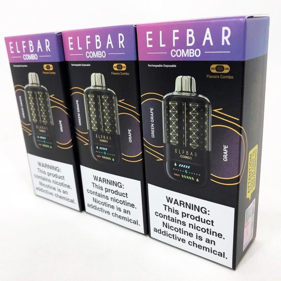 ELF BAR COMBO 25000. Переключение вкусов. Зеленый Виноград / Виноград (Green Grape / Grape) | Зображення 1