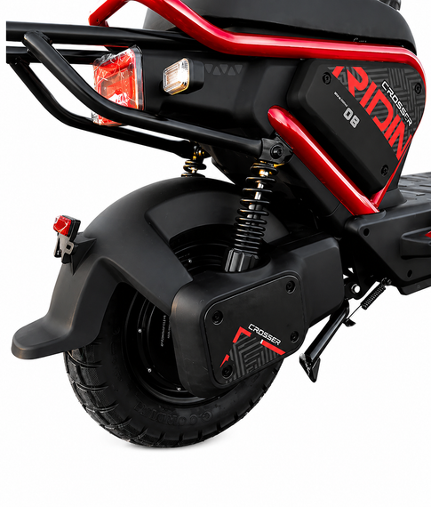 Электроскутер Crosser CR-4 PRO 1200W, LiFePO4 76.8V 30Ah, до 25 км/ч, дисковые тормоза, бескамерные шины Красный | Зображення 5