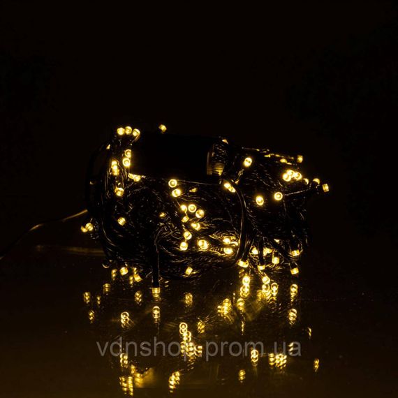 Новорічна гірлянда кімнатна нитка 18 м 180 LED кімнатна гірлянда чорний провід Жовте світло W180LED18MBY | Зображення 2