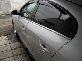 Нижня окантовка стекол (4 шт, нерж) OmsaLine - Італійська нержавійка для Renault Fluence 2009-2024 рр