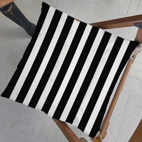Подушка на стул с завязками Полоски 40x40x4 см (PZ_23F001)