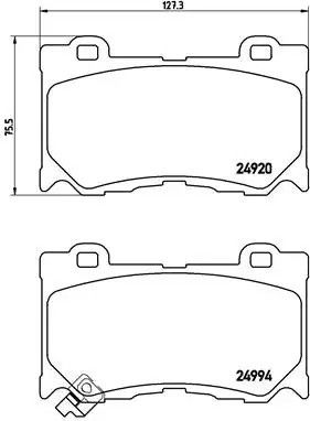 Колодки гальмівні дискові 370Z 3.7 06.09-,370Z ROADSTER 3.7 01/10 — перед. ( BREMBO), BREMBO (P56089)