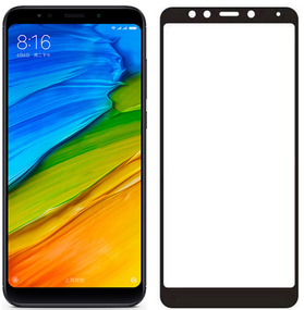 Защитное стекло 3D для Xiaomi Redmi 5 Черное (полная проклейка на весь экран)