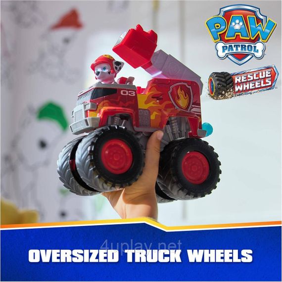 Paw Patrol Rescue Wheels Пожарный автомобиль с водителем Маршал серии Мега колеса Щенячий патруль Оригинал | Зображення 2