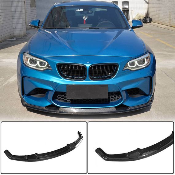 Накладка на передній бампер Lip V1 (для F87 M2, Карбон) для BMW 2 серія F22/23 2014-2021 рр