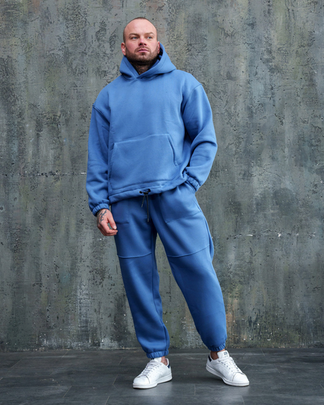 Костюм оверсайз зима премиум синий S | Зображення 7