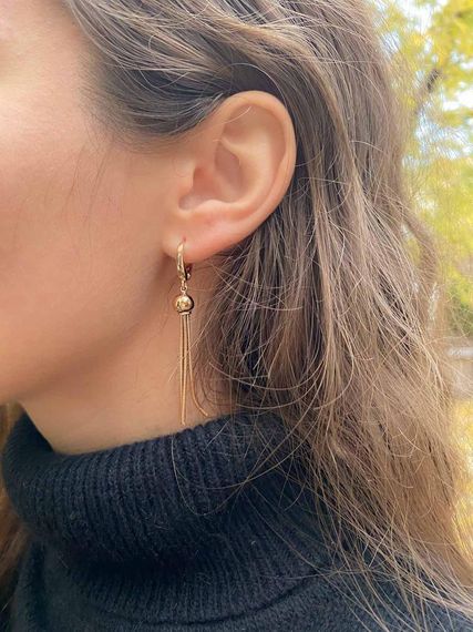 Серьги висюльки из красного золота | Зображення 4
