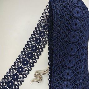 Кружево макраме  6,5см (20м) Цвет - Синий тёмный (08-Y11560-9)