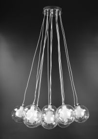 Люстра підвісна на 15 лампочок 26338 Хром 35-110х55х55 см.