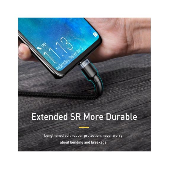 Дата кабель USB-C to USB-C 2.0m 100W 5A black-grey Baseus (CATKLF-ALG1) | Зображення 3
