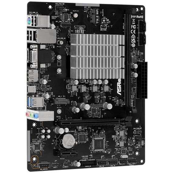 ASRock N100M (Quad-Core N100 3.4GHz, 1xDDR4 DIMM, VGA/HDMI/DP, 1*PCIe, 2xSATA, M.2, GLan, mATX) | Зображення 1