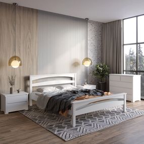 Двоспальне ліжко Mebigrand Чикаго Сіті Білий (RAL9003) 160х200 см (MBG-1551)
