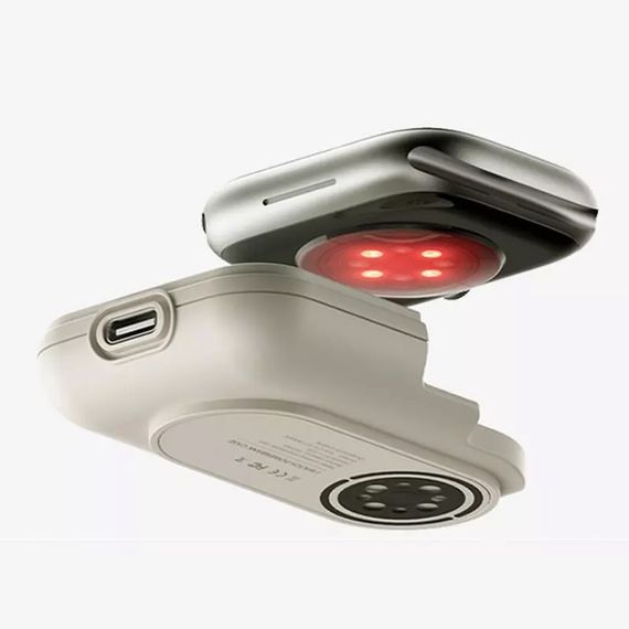 Портативное ЗУ Charging Soft Case for Apple Watch 49mm 1200 mAh Moon White | Зображення 6