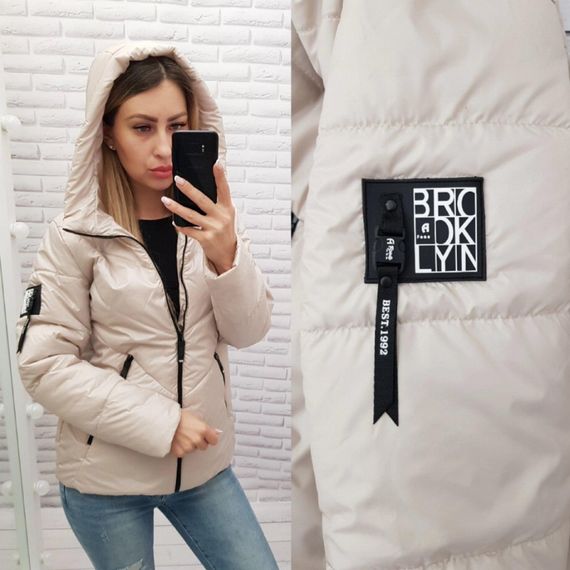 Жіноча демісезонна куртка, арт. 1008, беж | Зображення 4