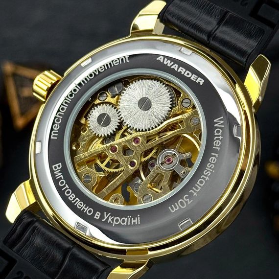 Класичний чоловічий годинник Awarder 022 Не Забуду Дім Gold-Black | Зображення 7