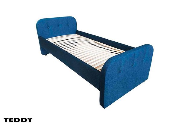 М'яке дитяче ліжко Teddy 06 колір фіолетовий (бузковий) оббивка рогожка Etna, ящик для білизни, захисний бортик | Зображення 3