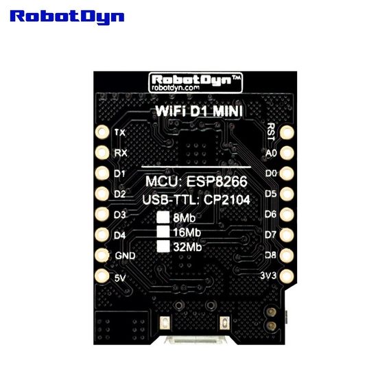 Контроллер для разработки WIFI D1 MINI ESP8266 CP2104 RobotDyn | Зображення 1