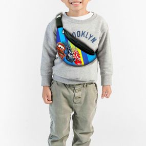 Сумка-бананка дитяча Тачки Блискавка Маквін з принтом, 32х15см, сумка для хлопчика через плече (00152)