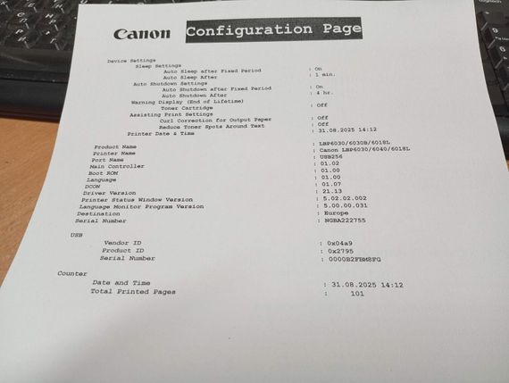 Принтер Canon i-SENSYS LBP6030B / Лазерная монохромная печать / 600x600 dpi / A4 / 18 стр/мин / USB 2.0 б/у | Зображення 3