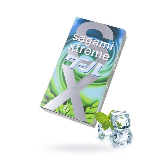 Презервативи латексні Sagami Xtreme Mint, з ароматом м'яти (ціна за упаковку, 10 штук) Sex Aura | Зображення 1
