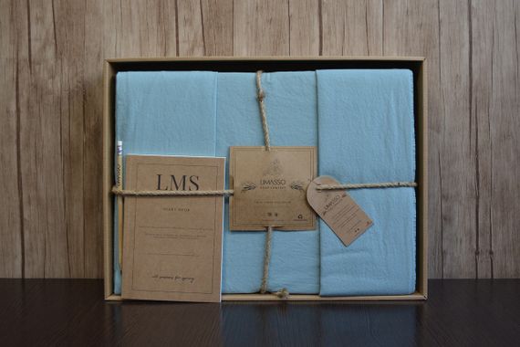 Постельное белье Limasso Stonewashed Ranforse 200 х 220 см Mineral Blue | Зображення 1