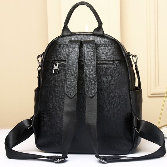 Стильный женский кожаный рюкзак черный городской 51124 | Зображення 9