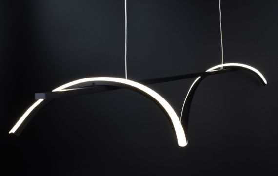 Люстра світлодіодна підвісна LED світильник для квартири на стелю лед 26738 Чорний 30-160х10х120 см. | Зображення 1