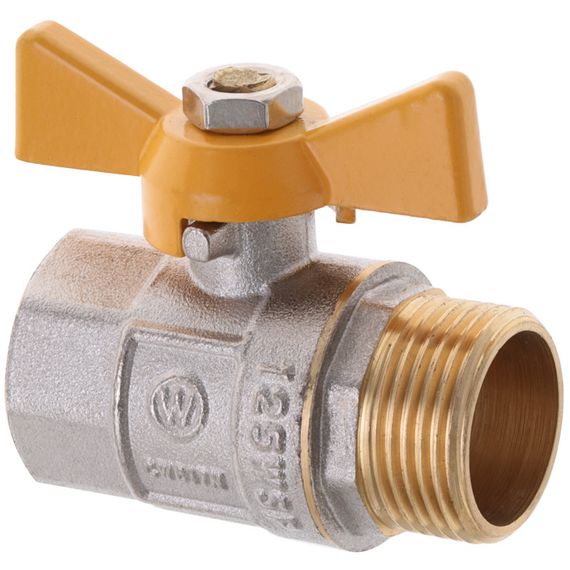 Кран кульовий Waterpro WP607-20FMW-Y - 3/4" FMW ГШМ YELLOW, ручка "метелик" жовта (WP2892) | Зображення 2