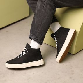 Кеди шкіряні зимові 587473 Чорні молочні 40 41 42 43 44 45