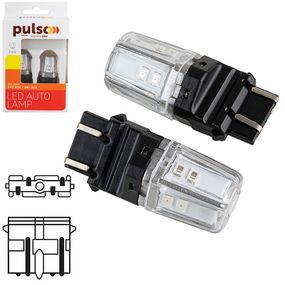 Лампа PULSO/габаритні/LED 3157/W2.5x16q/12SMD-2835/2контакта/9-36v/120/50lm/RED