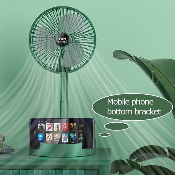 Портативний міні вентилятор для дому Telescopic Folding Fan · Складаний настільний вентилятор з USB зарядкою | Зображення 4