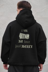 Оверсай худі толстовка на флісі з капюшоном та принтом Without Dollar black