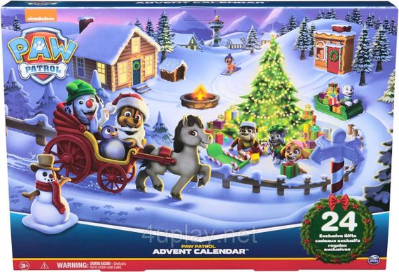 Адвент календарь Щенячий патруль 2024 Paw Patrol Advent Calendar Подарочный праздничный набор