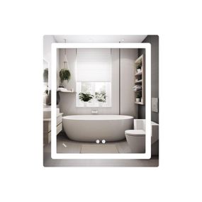 Зеркало Lidz Kubis 700х800 с LED-подсветкой Touch, с антизапотеванием, с диммером, рег. яркости LD78LF9047080
