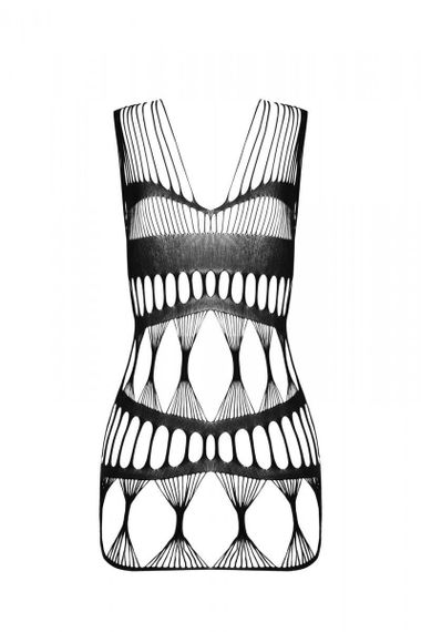 Бодистокинг-платье Passion BS089 black, мини, плетение в виде паутины sexstyle | Зображення 5
