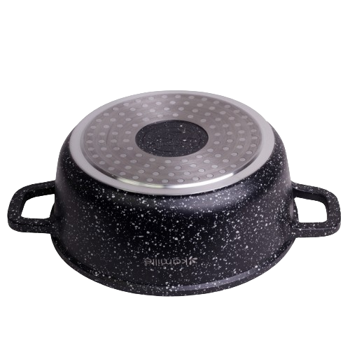 Каструля литий алюміній 2,3л 20*8,5см скляна кришка а/п Black marble 4404 KAMILLE | Зображення 4