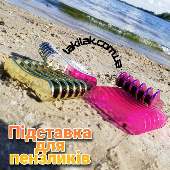 Золота підставка для 5 пензликів (хром) | Зображення 1