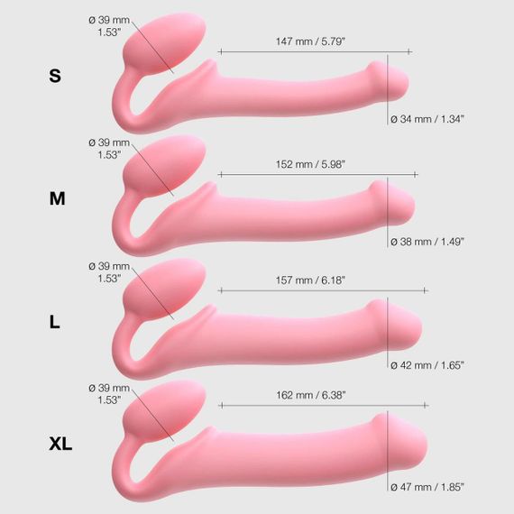Безремневой страпон Strap-On-Me Rose L, полностью регулируемый, диаметр 3,7см sexstyle | Зображення 5