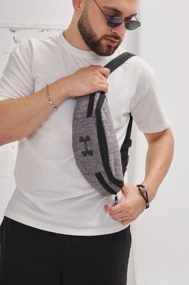 Бананка Under Armour сірий меланж, чорне лого (1511192355)