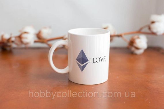 Кружка з принтом "Ethereum i love" 330 мл Біла | Зображення 2