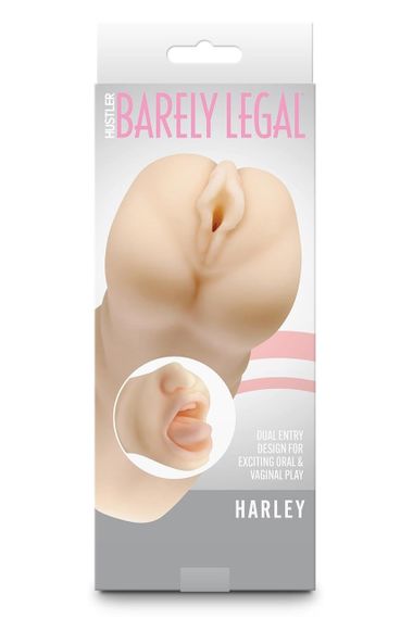 Мастурбатор двосторонній NS Novelties Barely Legal Harley рот і вагіна, 19 см Sex Aura | Зображення 3